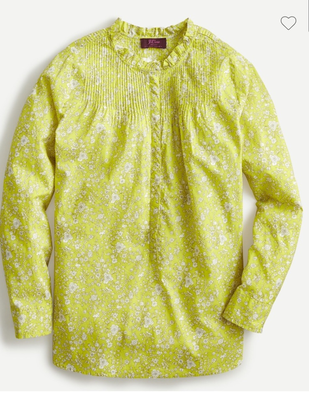J. Crew Liberty of London Summer Blooms Cotton Poplin Floral Ruffle-Neck Blouse